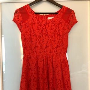 Red lace dress